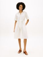 Vestido-midi-de-lino-con-cinturon-y-nudo