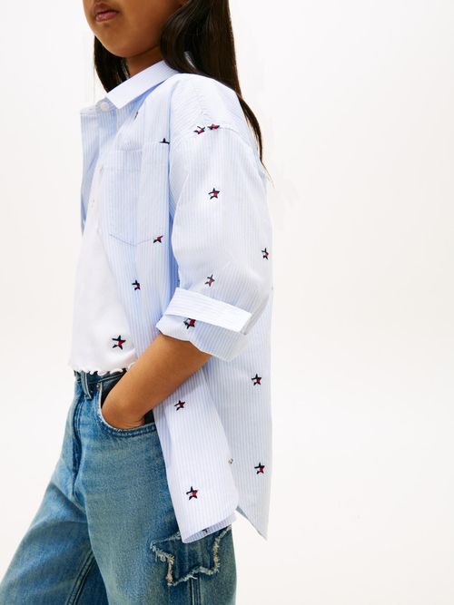 Camisa-de-corte-regular-con-rayas-y-logo