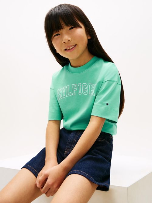 Camiseta-de-punto-con-cuello-redondo-y-logo