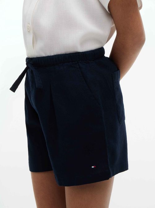 Pantalon-corto-de-lino-pull-on